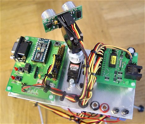 Basic Stamp robot, servo controller, ultrasonic ranger