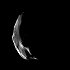 Helene, måne till Saturnus, i motljus